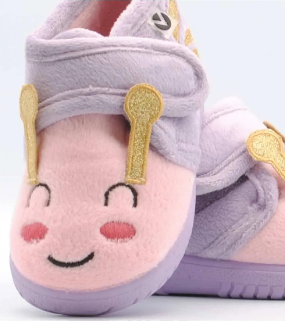 ZAPATILLAS DE CASA VICTORIA VELCRO OJALÁ ANIMALES MARIPOSA LILA