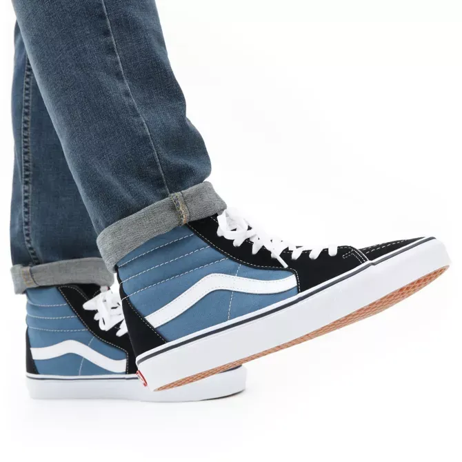 ZAPATILLAS MEDIA CAñA VANS SKATE NúMERO UNO DEL MUNDO CHICA SK8HI NAVY REF. VN000D5INVY AZUL/NEGRAS