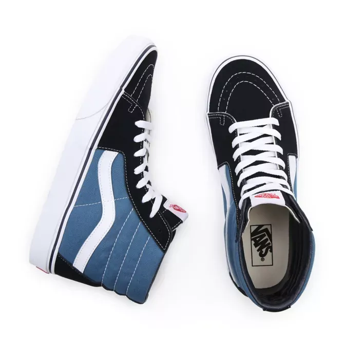 ZAPATILLAS MEDIA CAñA VANS SKATE NúMERO UNO DEL MUNDO CHICA SK8HI NAVY REF. VN000D5INVY AZUL/NEGRAS