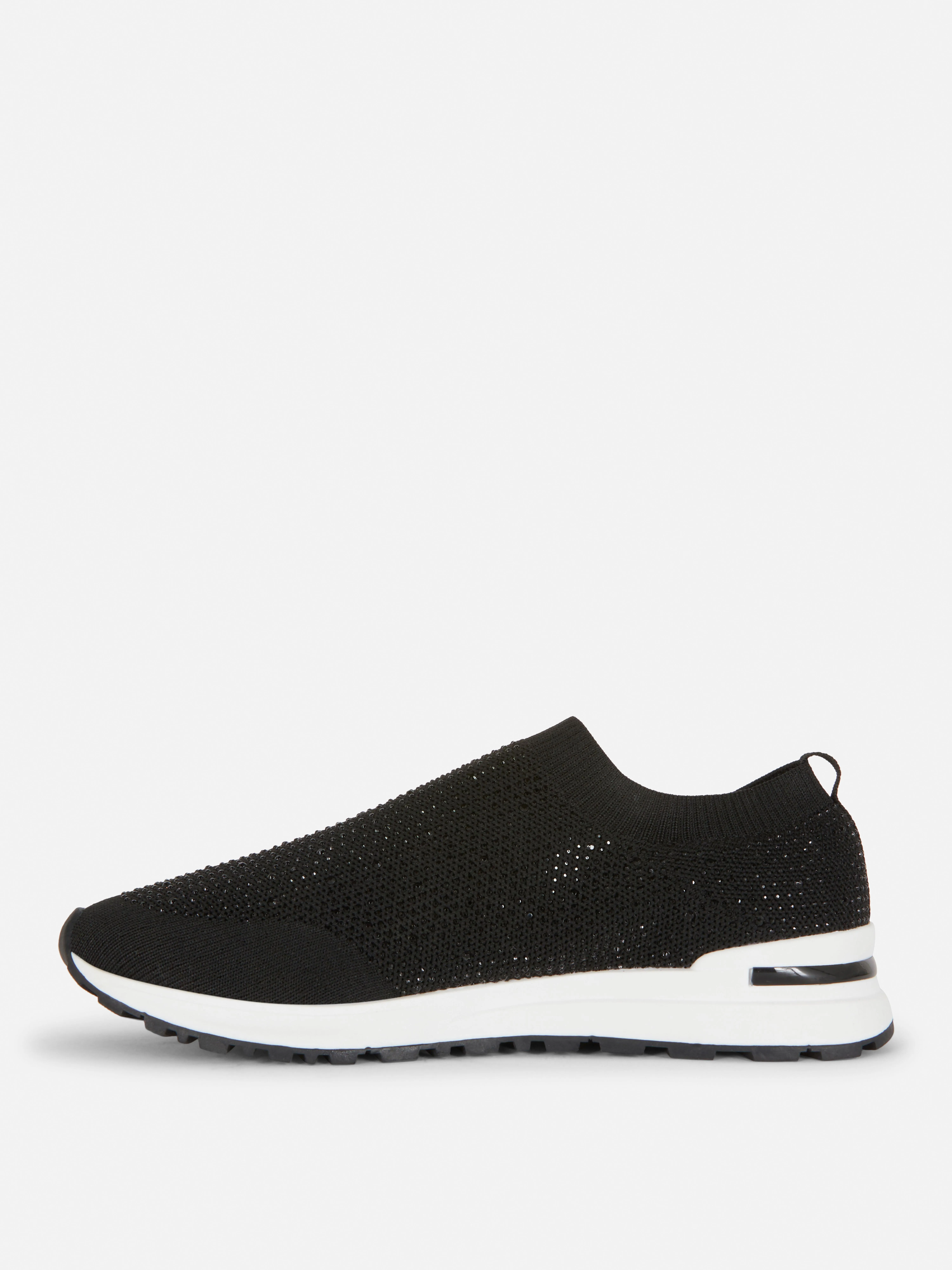 Zapatillas tipo calcetín con strass