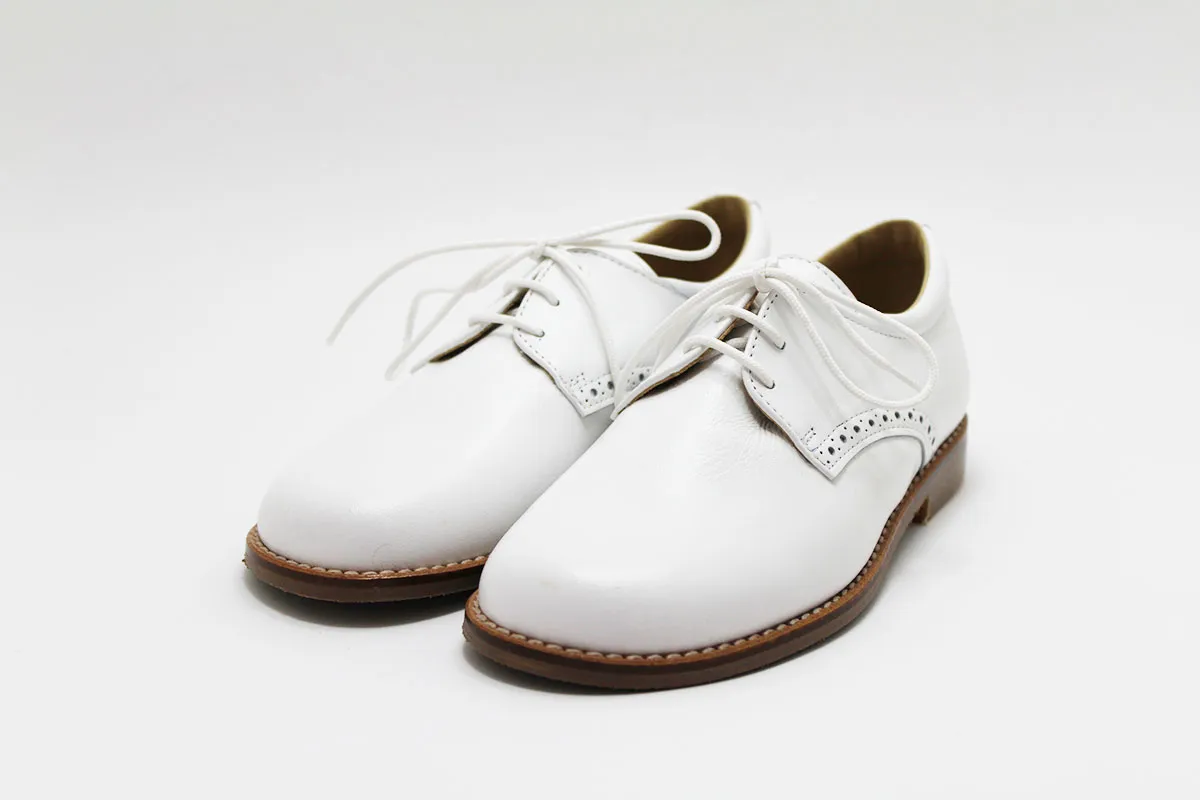 Zapato blucher blanco cordones comunión niño
