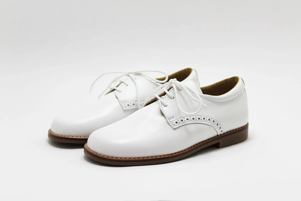 Zapato blucher blanco cordones comunión niño