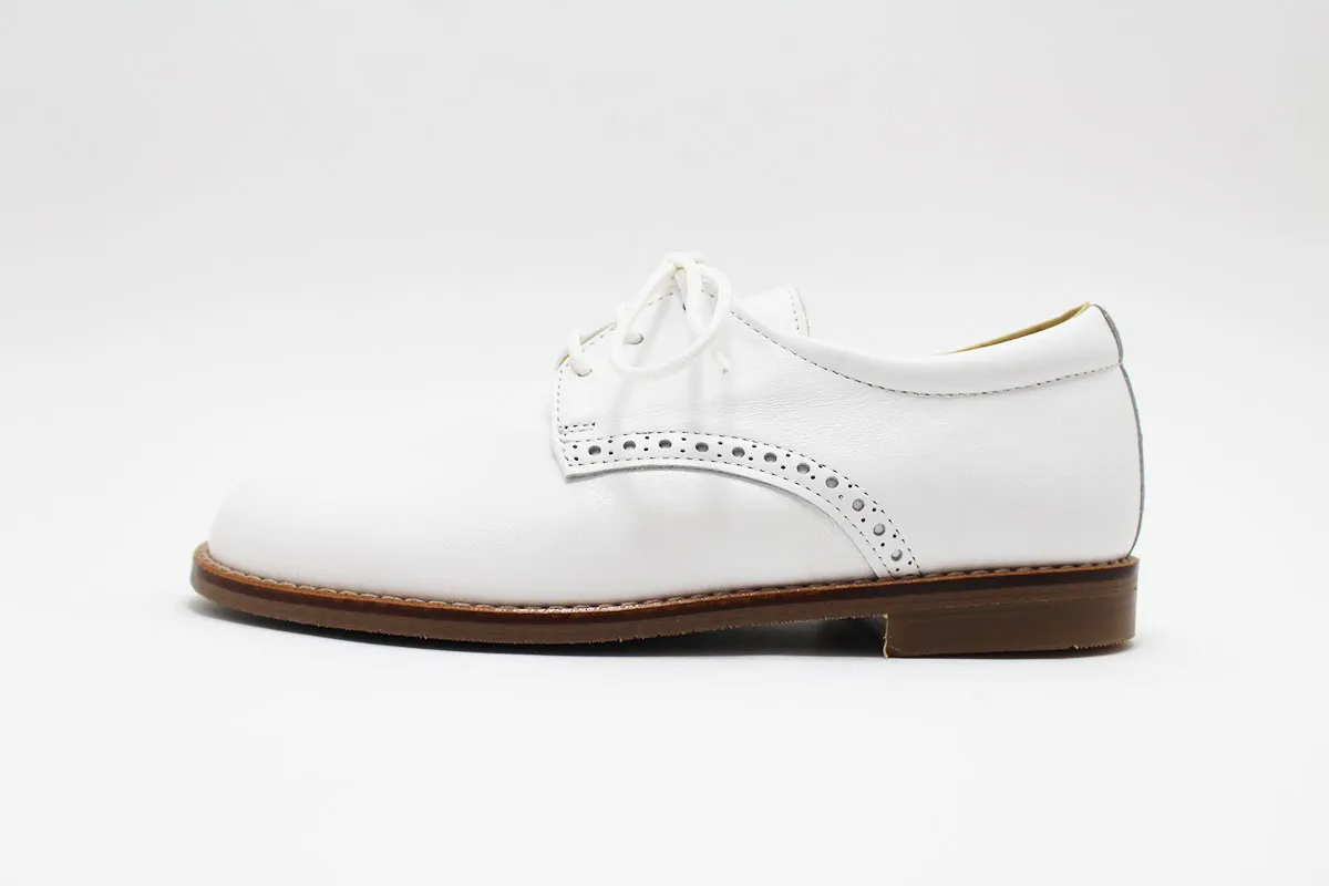 Zapato blucher blanco cordones comunión niño