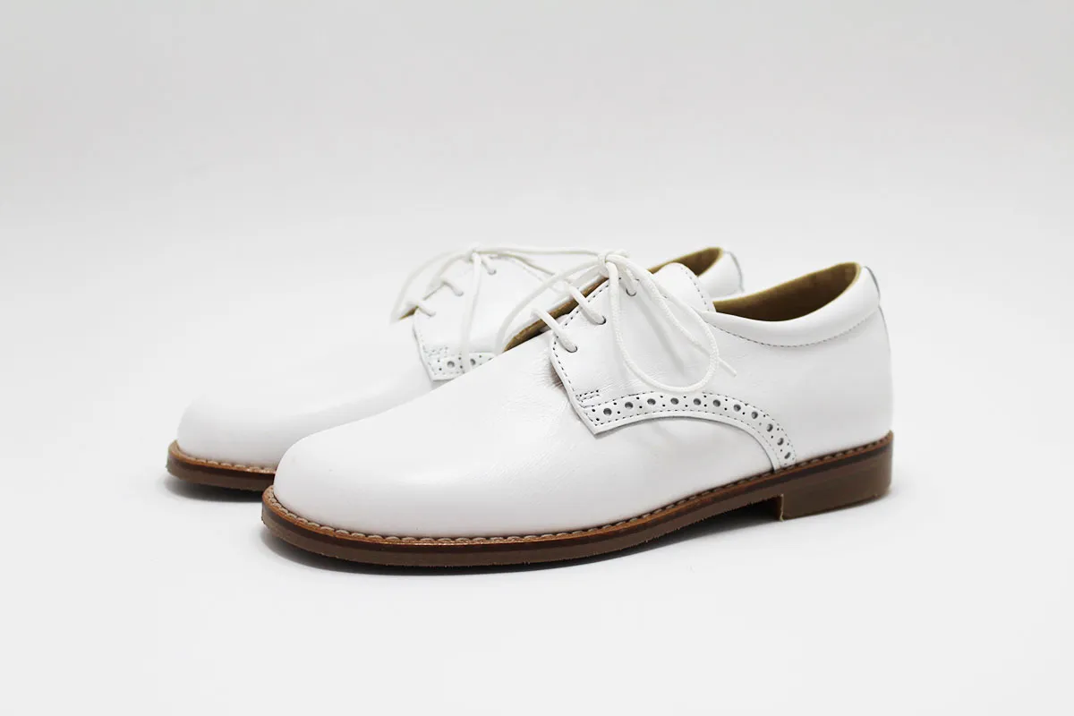 Zapato blucher blanco cordones comunión niño