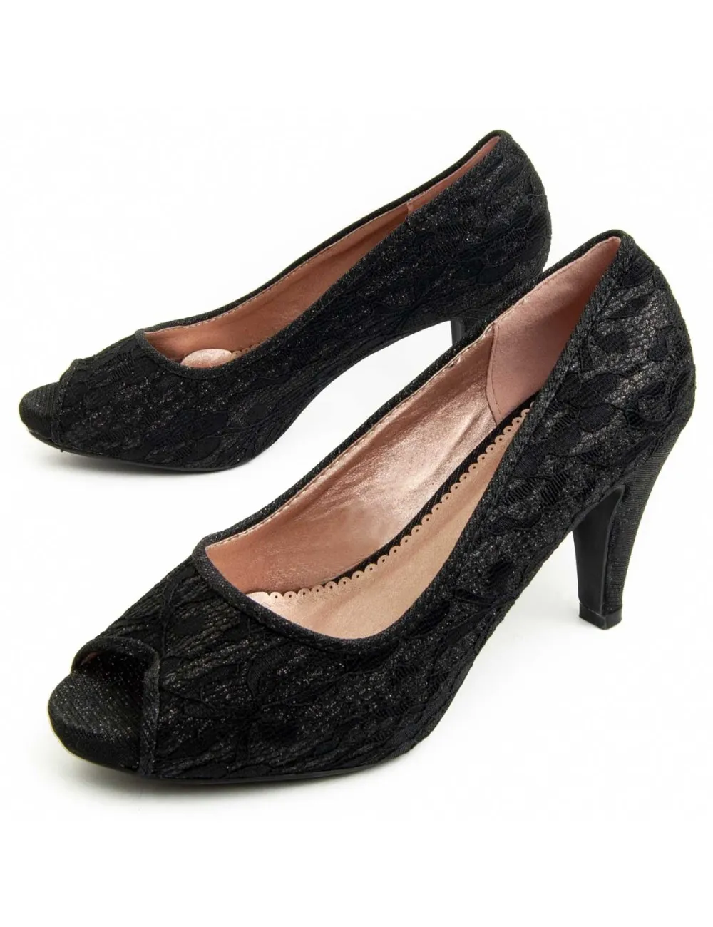 Zapato De Tacón Para Mujer.  Montevita  Unne3  91264 Negro