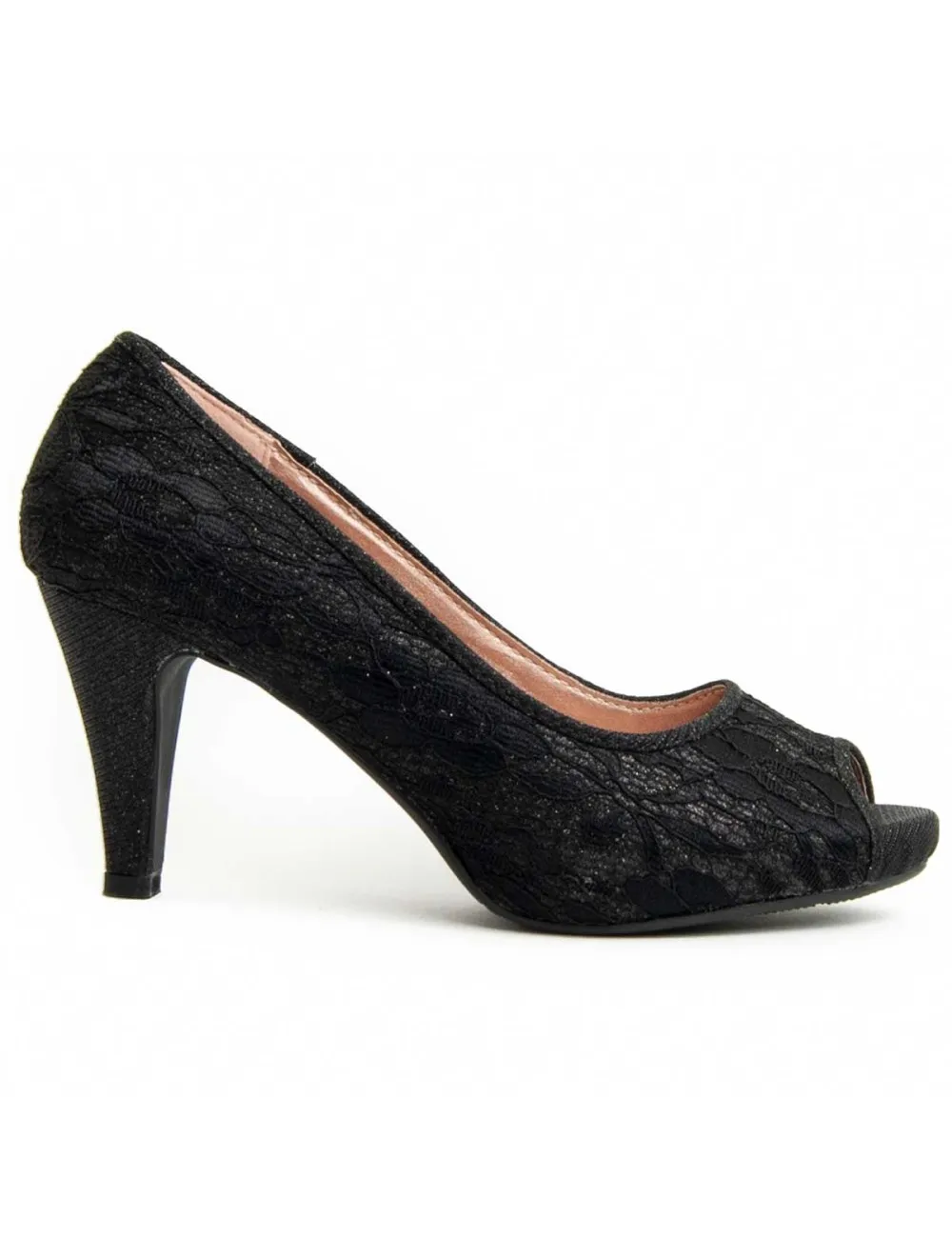 Zapato De Tacón Para Mujer.  Montevita  Unne3  91264 Negro