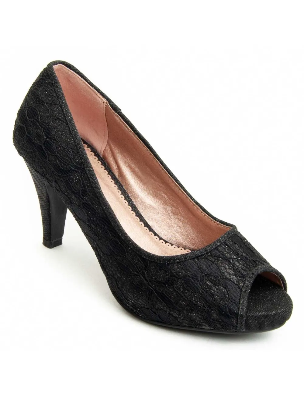 Zapato De Tacón Para Mujer.  Montevita  Unne3  91264 Negro