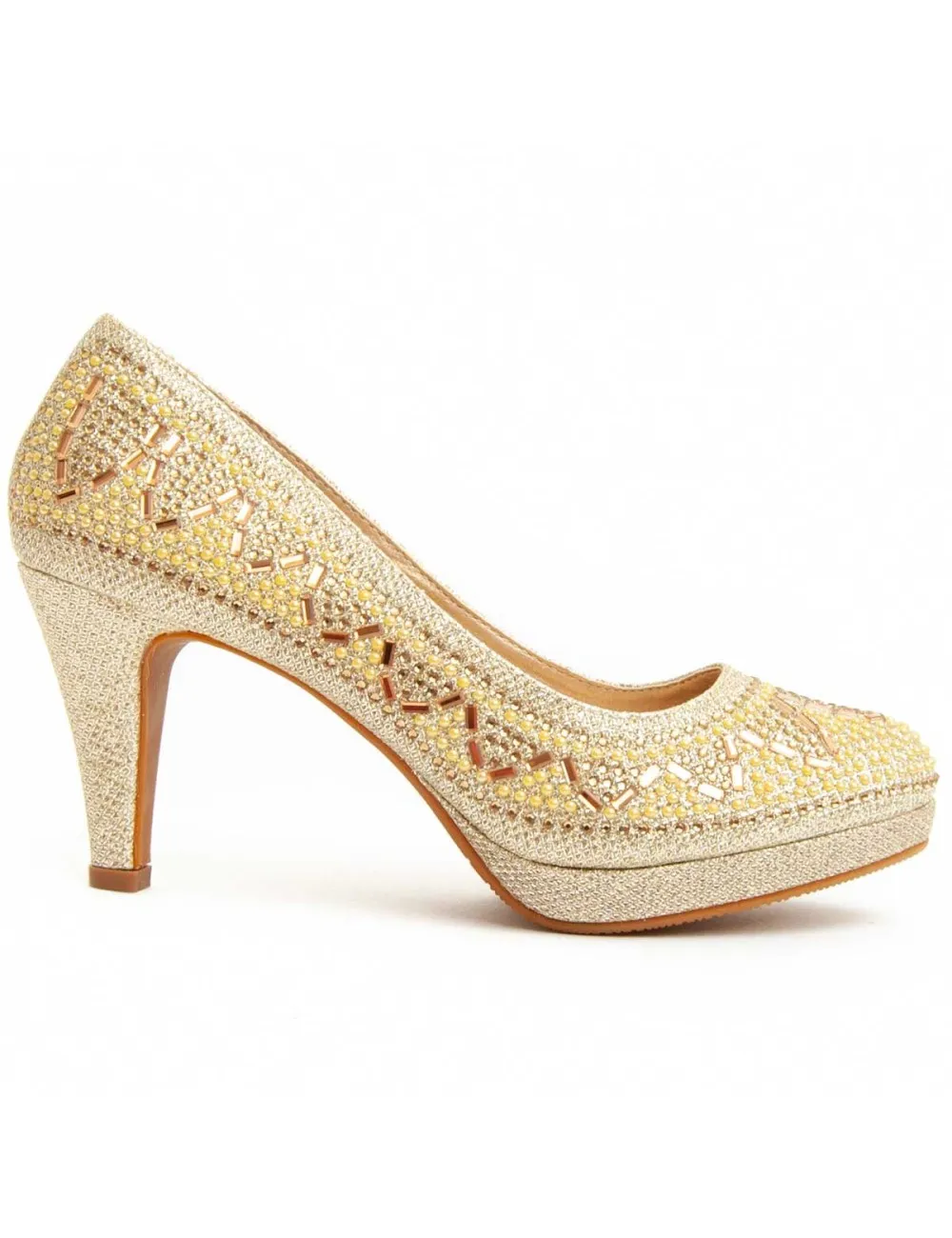 Zapato De Tacón Para Mujer.  Montevita  Unne58  92355 Dorado