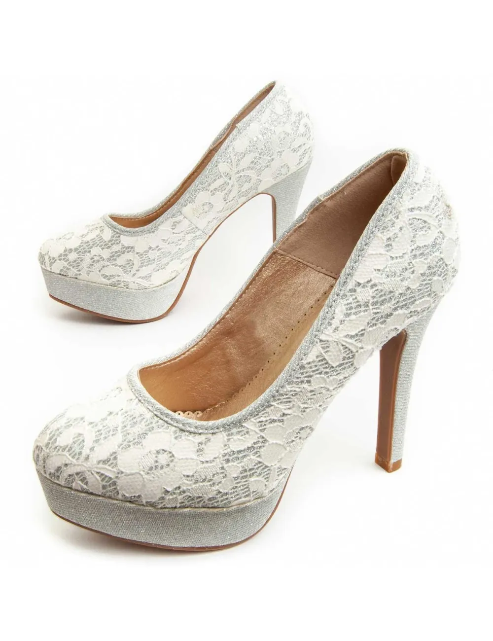 Zapato De Tacón Para Mujer.  Montevita  Unne69  92375 Plateado