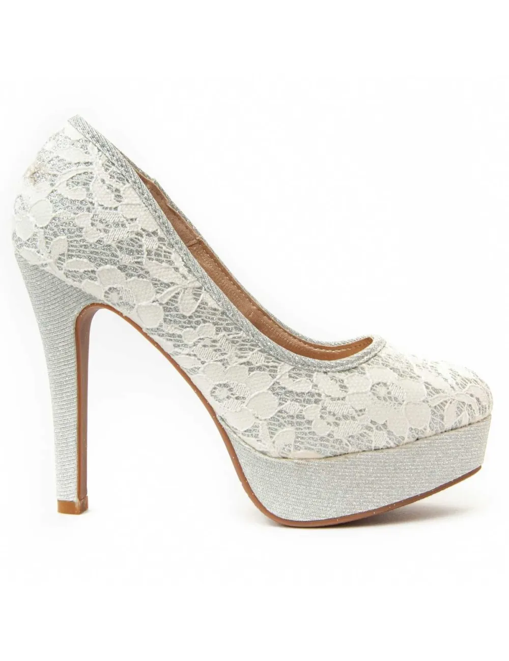 Zapato De Tacón Para Mujer.  Montevita  Unne69  92375 Plateado