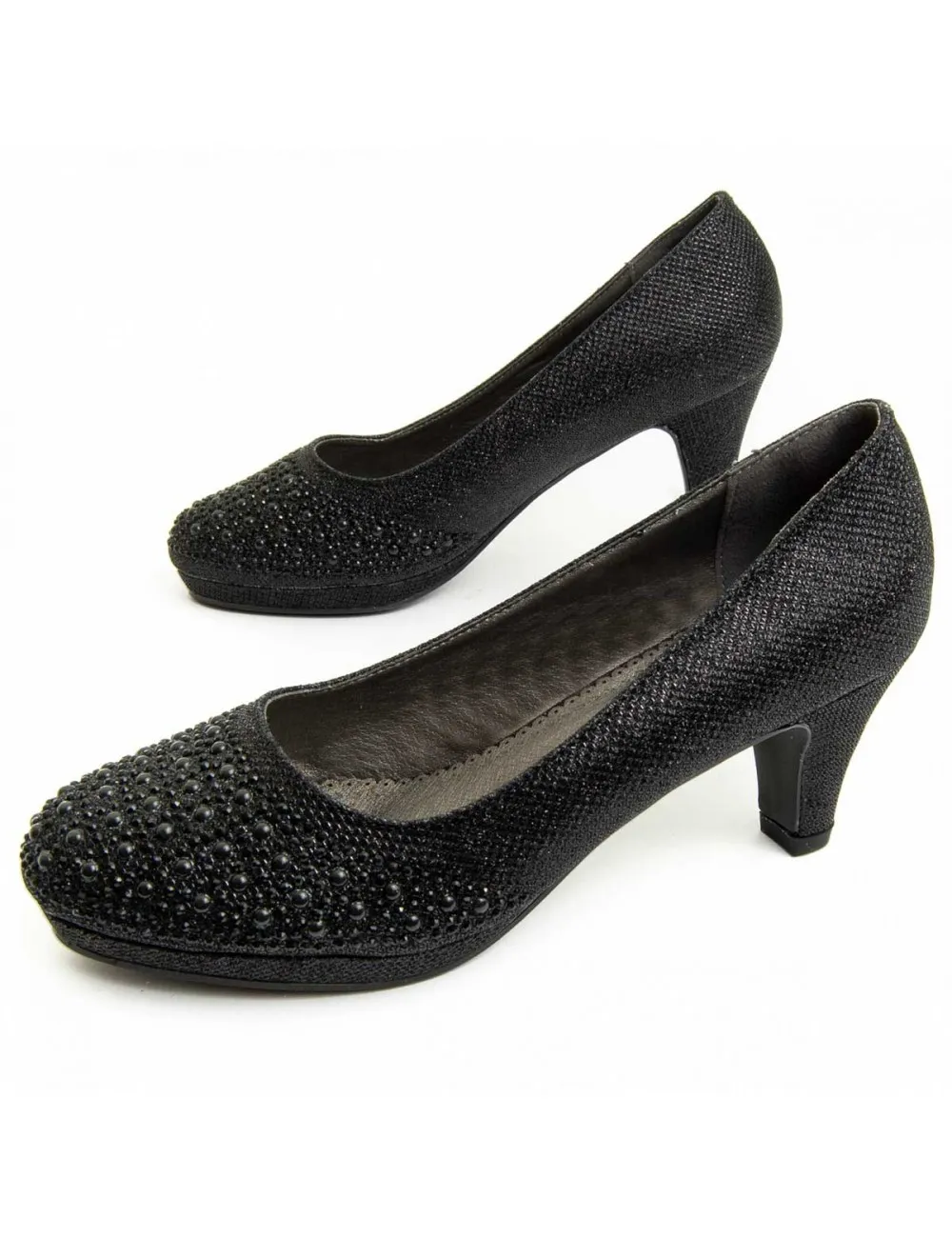 Zapato De Tacón Para Mujer.  Montevita  Unne73  92385 Negro
