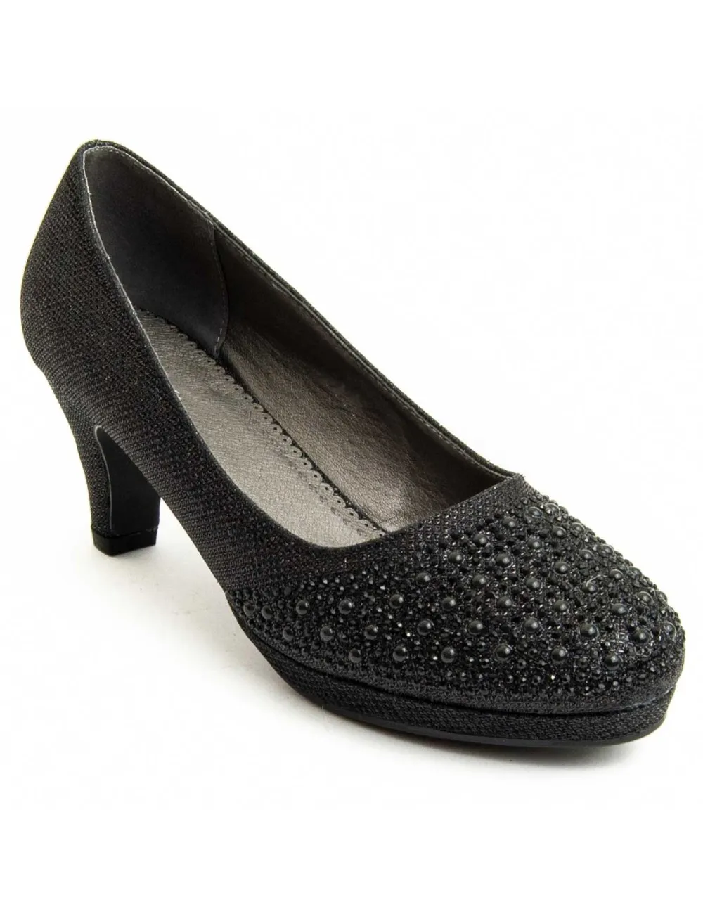 Zapato De Tacón Para Mujer.  Montevita  Unne73  92385 Negro