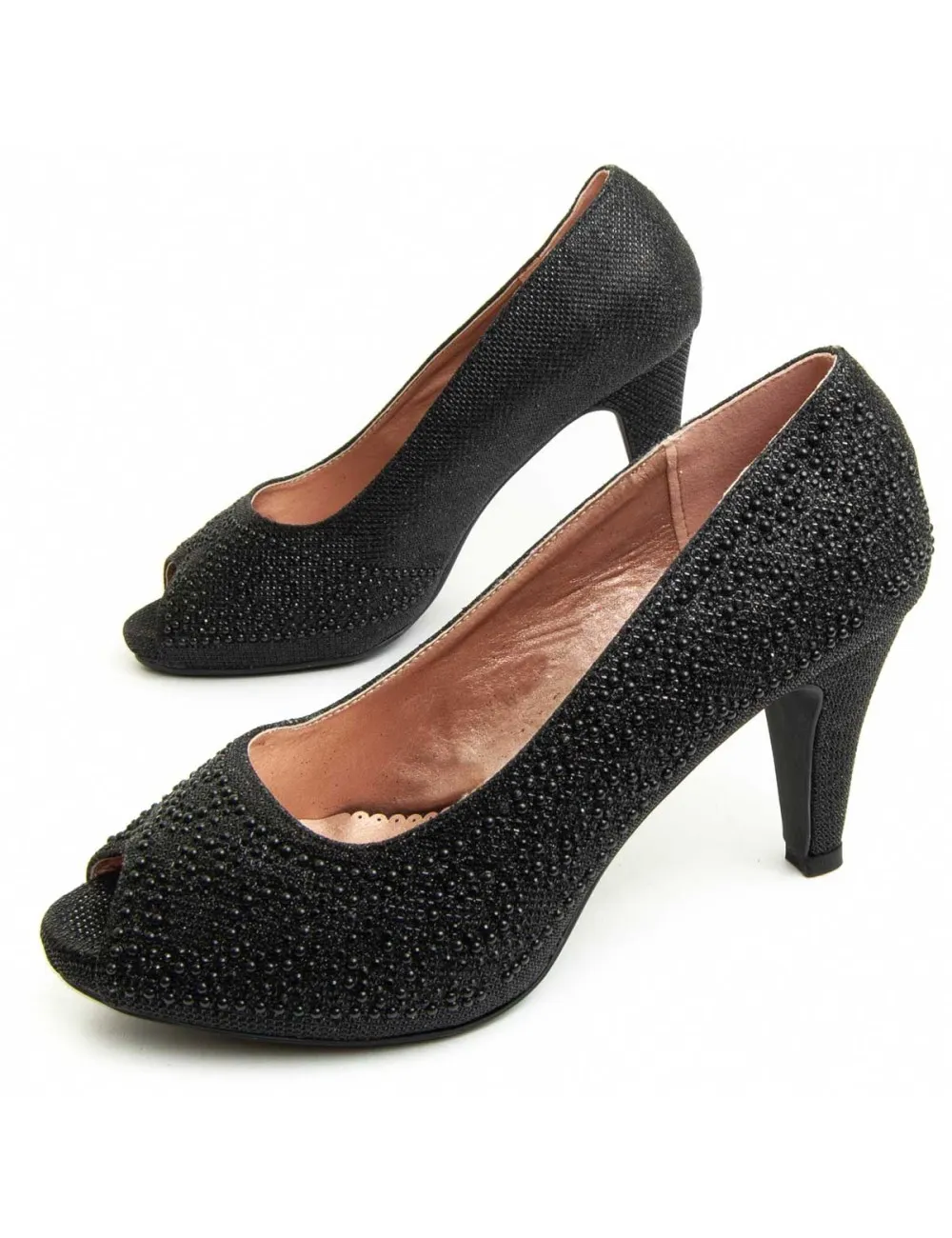 Zapato De Tacón Para Mujer.  Montevita  Unne76  92392 Negro