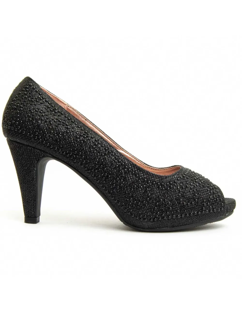 Zapato De Tacón Para Mujer.  Montevita  Unne76  92392 Negro