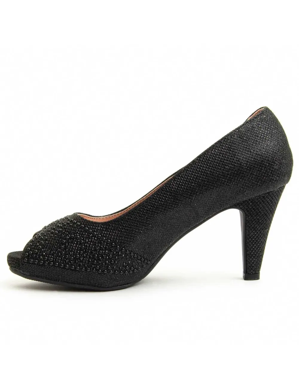 Zapato De Tacón Para Mujer.  Montevita  Unne76  92392 Negro