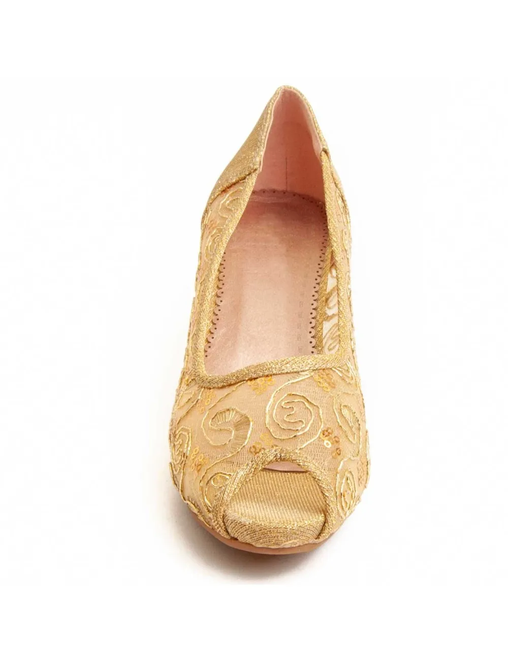 Zapato De Tacón Para Mujer.  Montevita  Unnecebapas  92335 Dorado