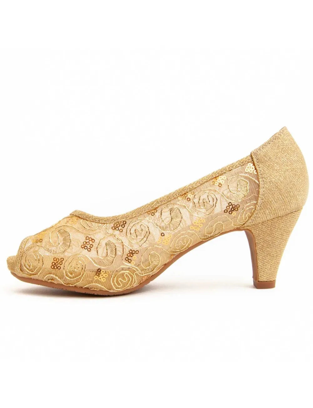 Zapato De Tacón Para Mujer.  Montevita  Unnecebapas  92335 Dorado