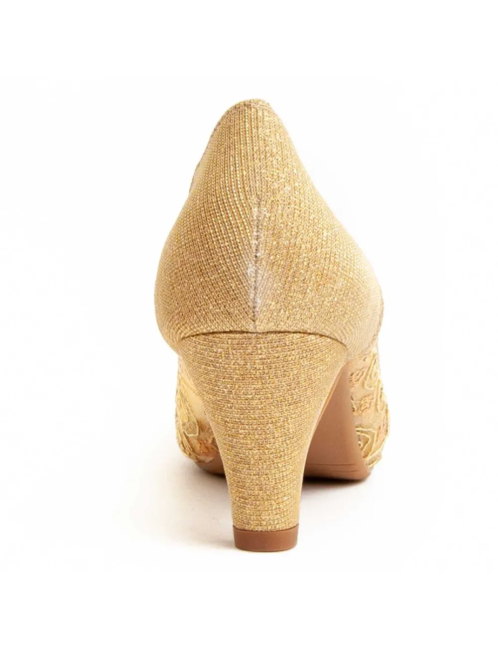 Zapato De Tacón Para Mujer.  Montevita  Unnecebapas  92335 Dorado