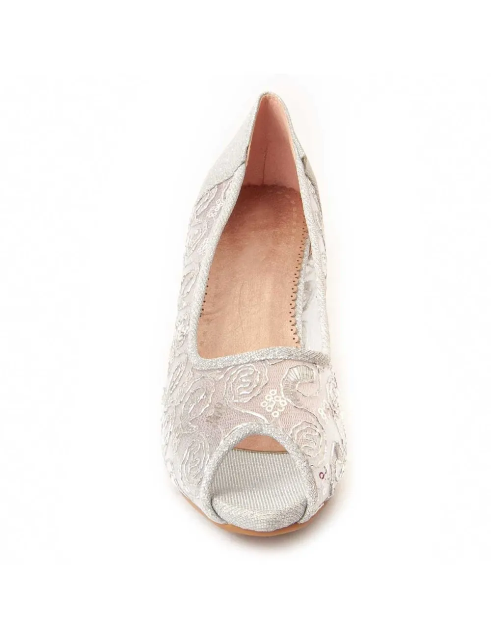 Zapato De Tacón Para Mujer.  Montevita  Unnecebapas  95741 Plateado