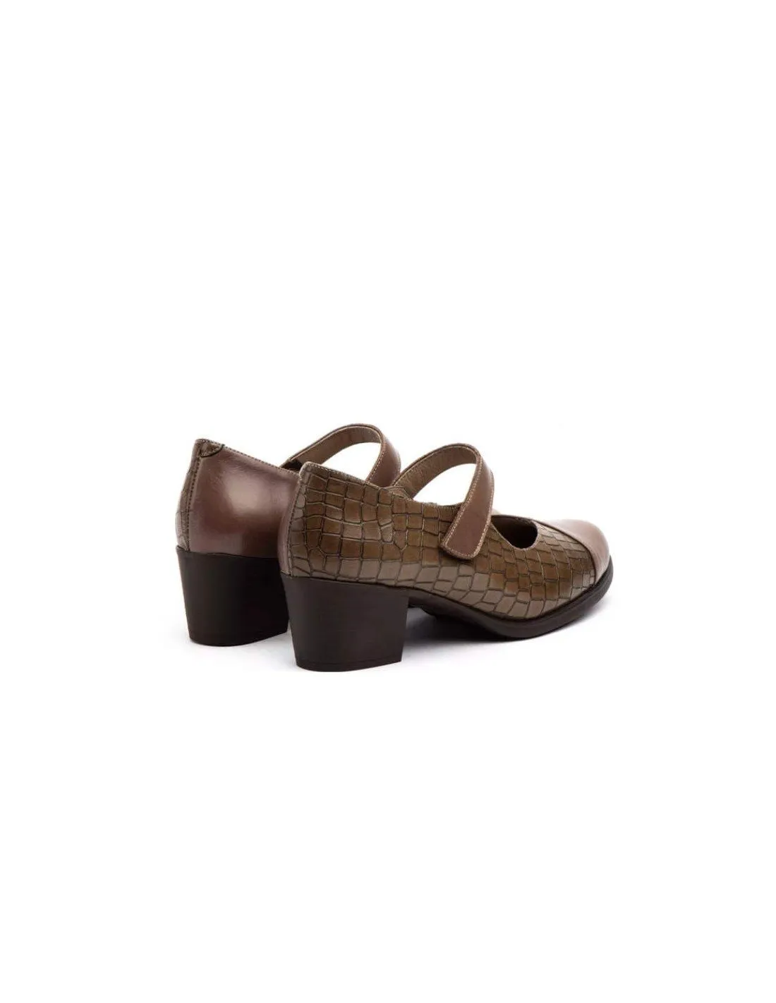 Zapatos mujer piel tacón velcro