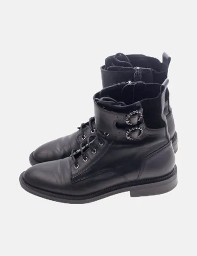 Zara Botín negro cordones