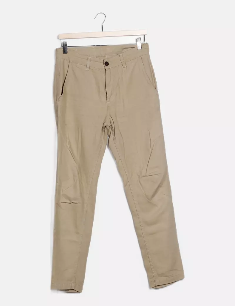 Zara Pantalón beige recto
