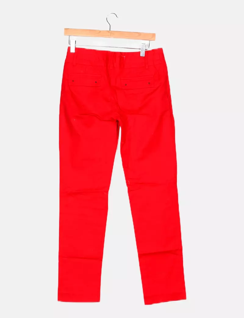 Zara Pantalón rojo básico